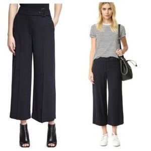 A.L.C. Emily Gaucho Crepe Belted High-Waisted Crop Pant Viscose 4 Black/Blue